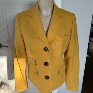 PAUL & JOE 100% Shetland Wool Blazer - Size L, Gold
